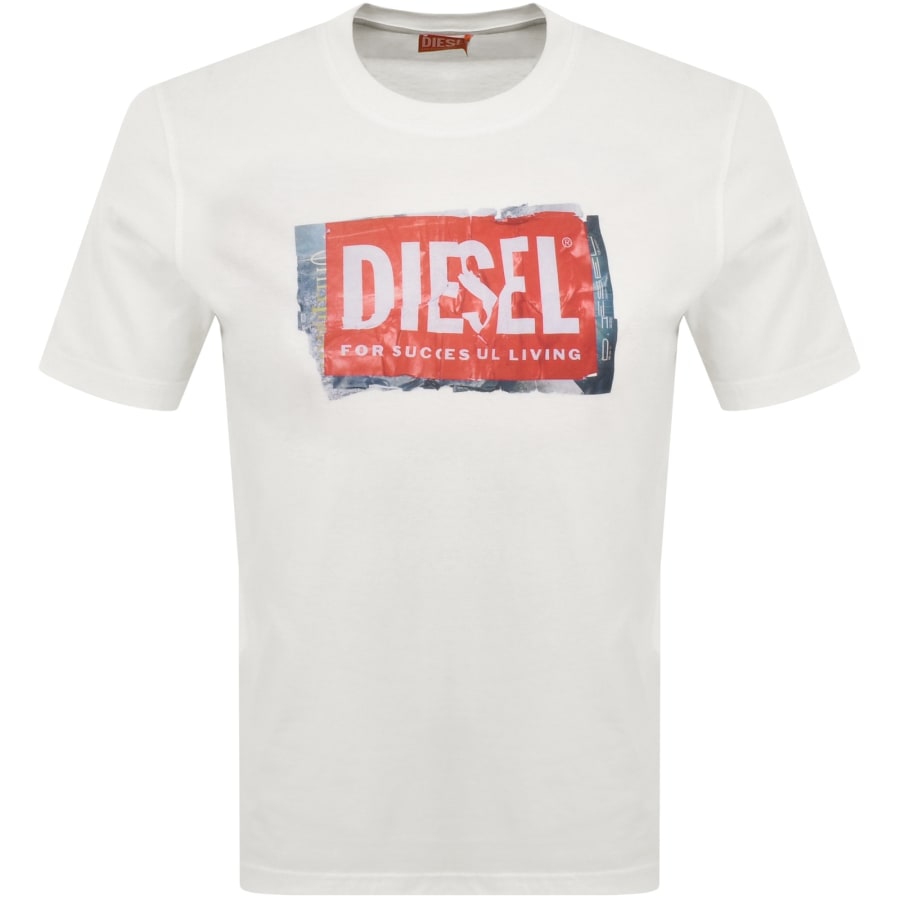 Diesel T Adjust Q6 T Shirt Off White Mainline Menswear